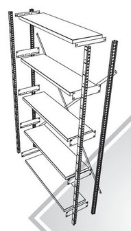 GS3 Legbordstelling 2000x400x980 met 4 legborden beginsectie